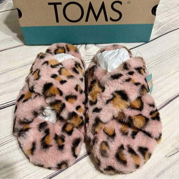 NIB! Toms Susie Spanish Villa Faux Fur Cheetah Slip On Slippers Slides Size 8 - Picture 8 of 8
